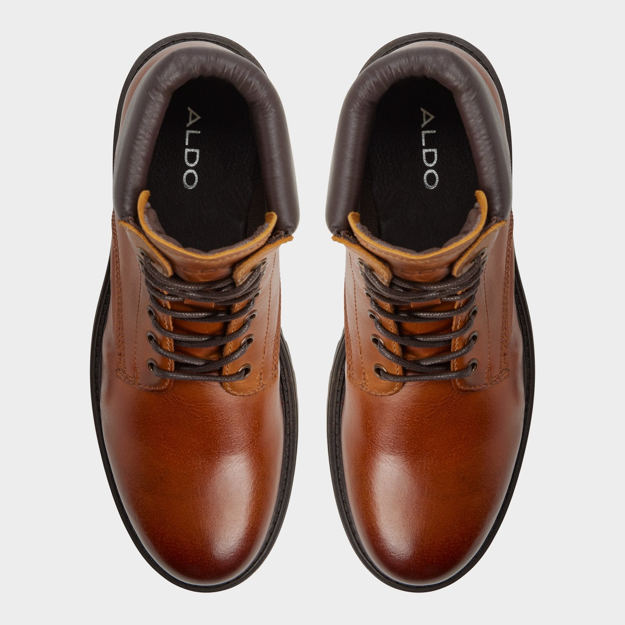 Draco in Cognac - Combat boot, Lug sole