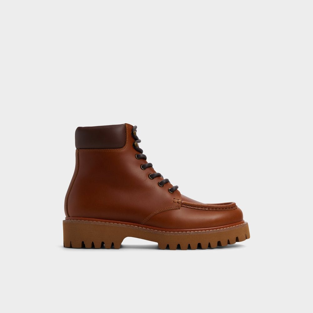 Grier in Cognac - Combat boot, Lug sole
