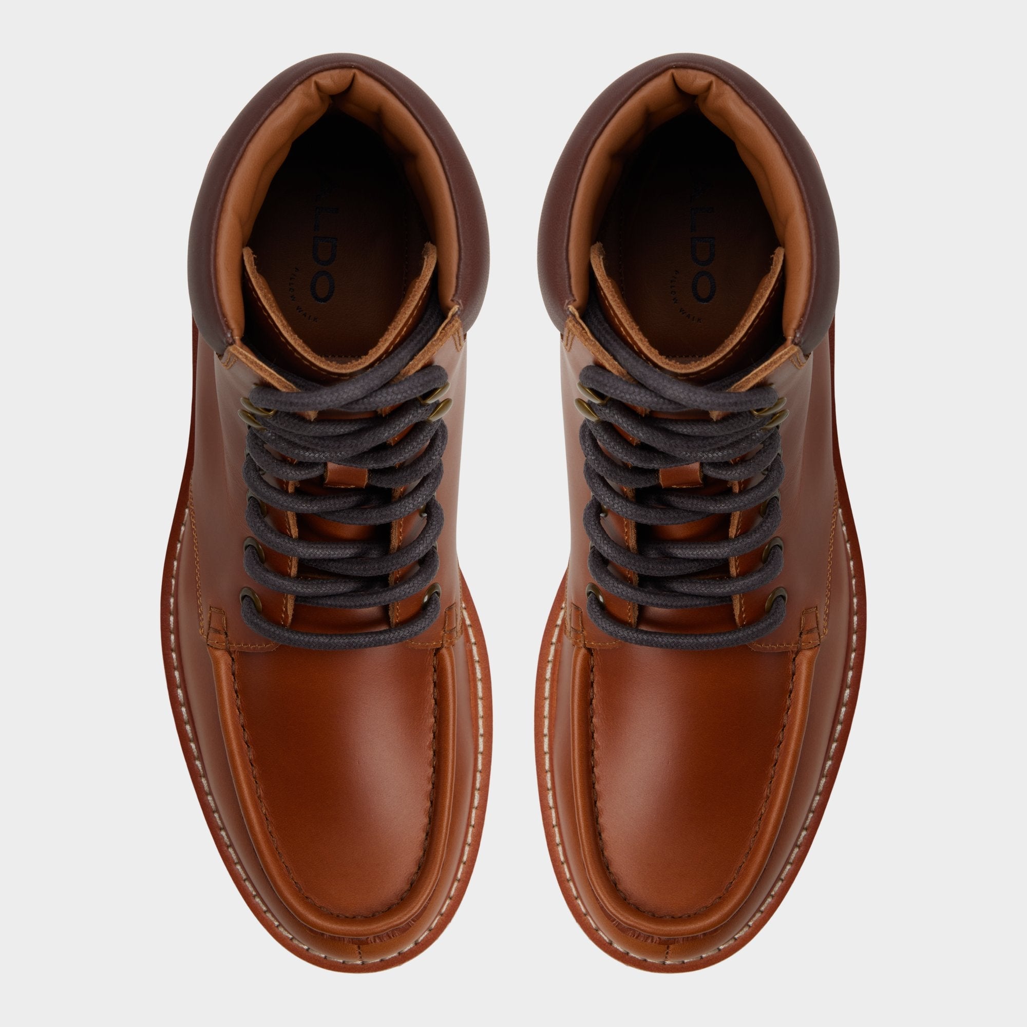 Grier in Cognac - Combat boot, Lug sole