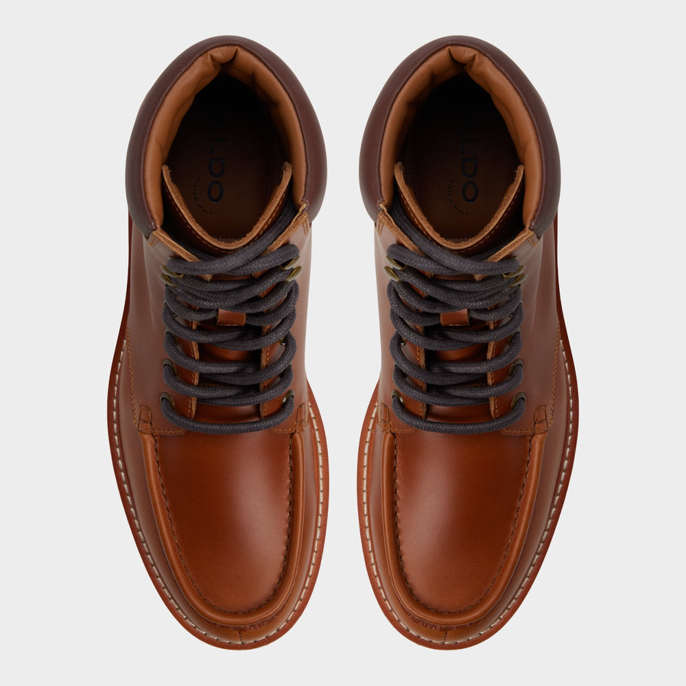 Grier in Cognac - Combat boot, Lug sole