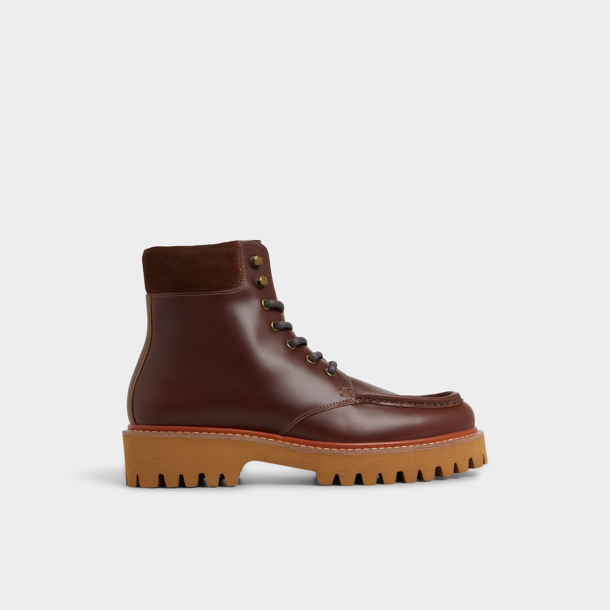 Grier in Medium Brown - Combat boot, Lug sole