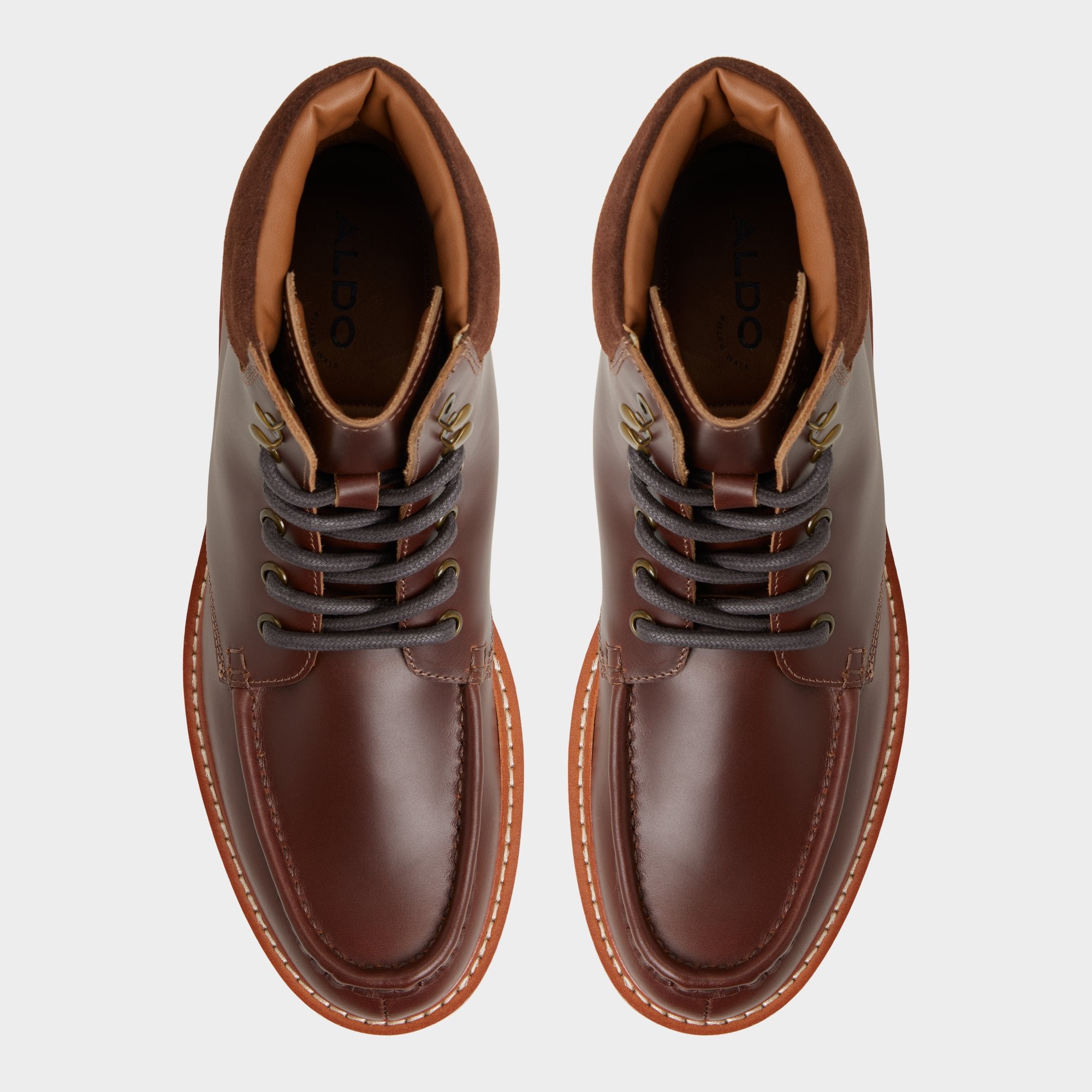 Grier in Medium Brown - Combat boot, Lug sole