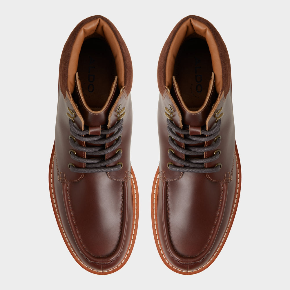 Grier in Medium Brown - Combat boot, Lug sole