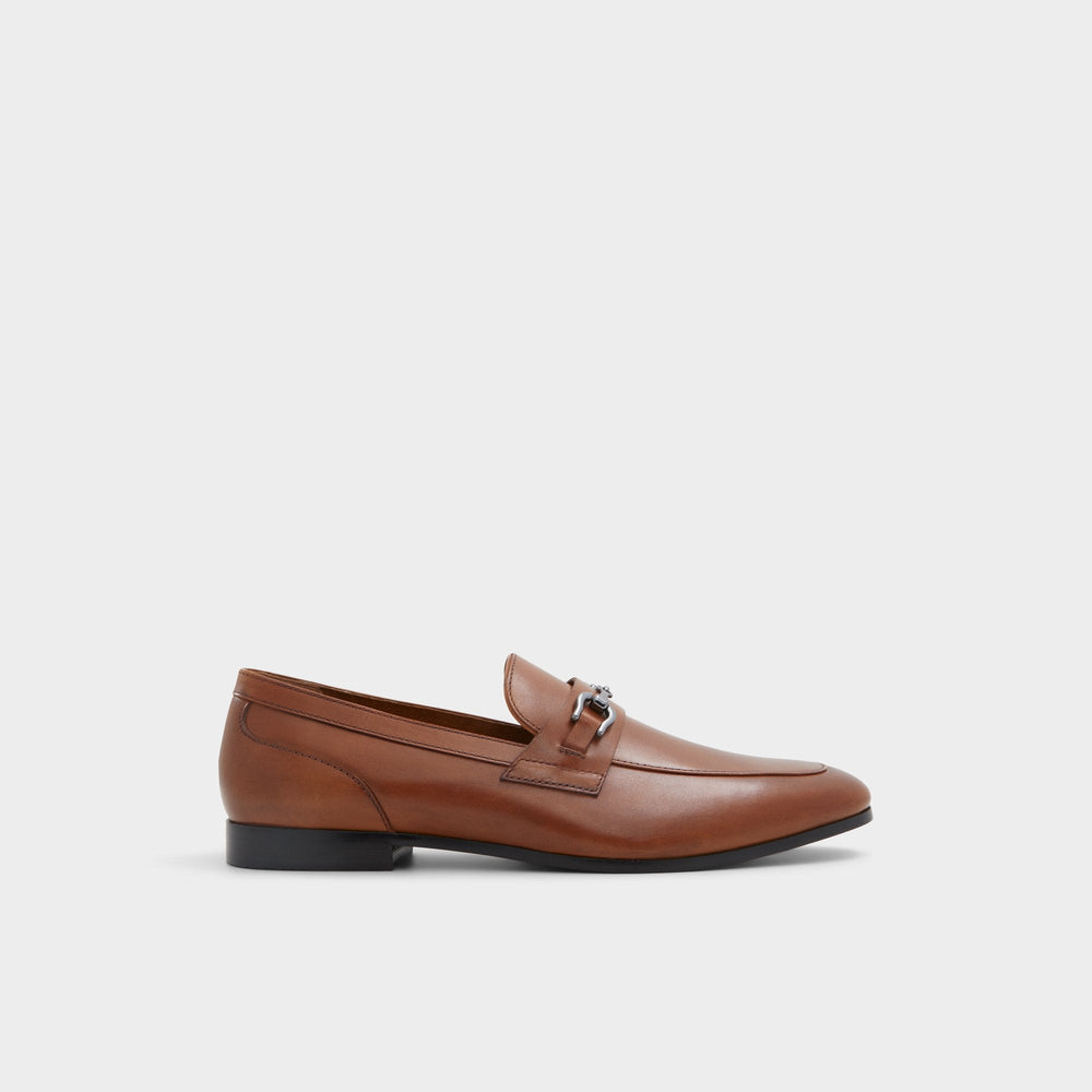 Marinho Cognac Leather Smooth Men's Dress Shoes - Loafer