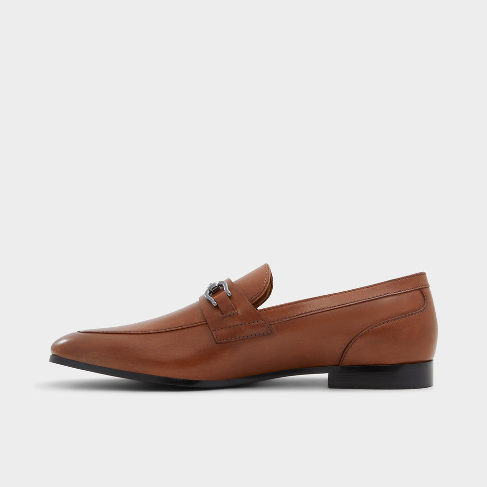 Marinho Cognac Leather Smooth Men's Dress Shoes - Loafer