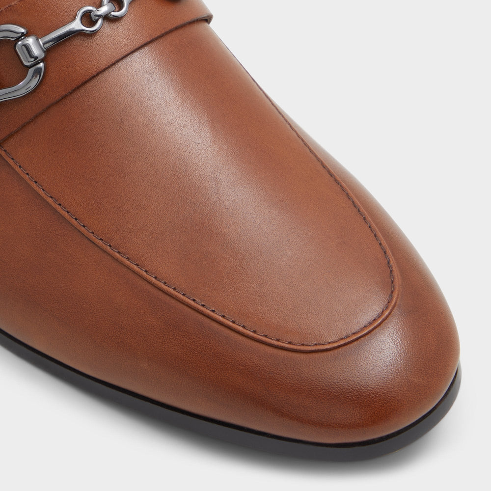 Marinho Cognac Leather Smooth Men's Dress Shoes - Loafer