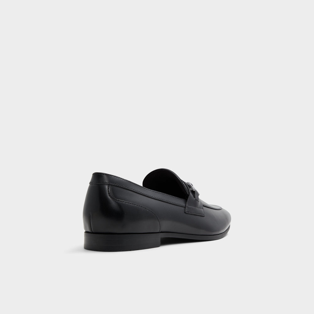 Marinho Open Black Leather Smooth Men's Dress Shoes - Loafer