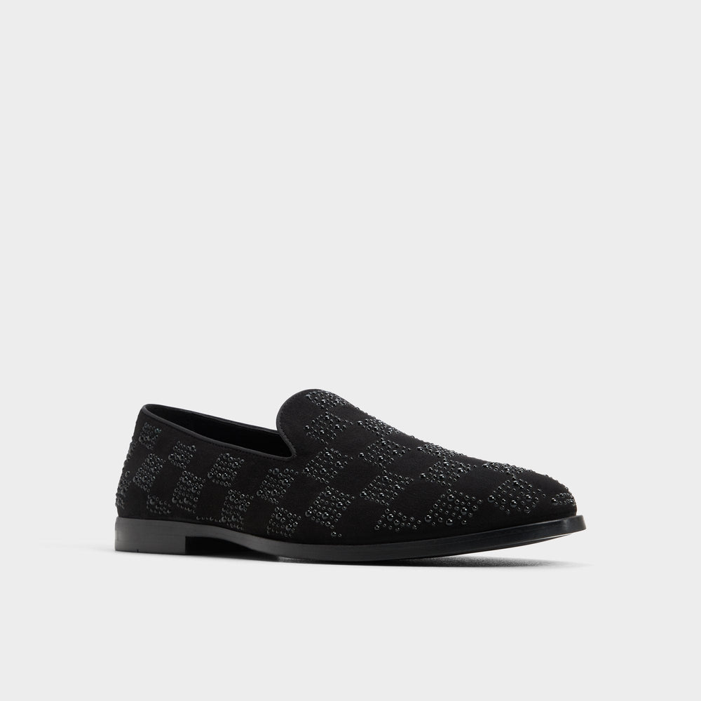 Casino Other Black Synthetic Textured Men's Dress Shoes - Loafer