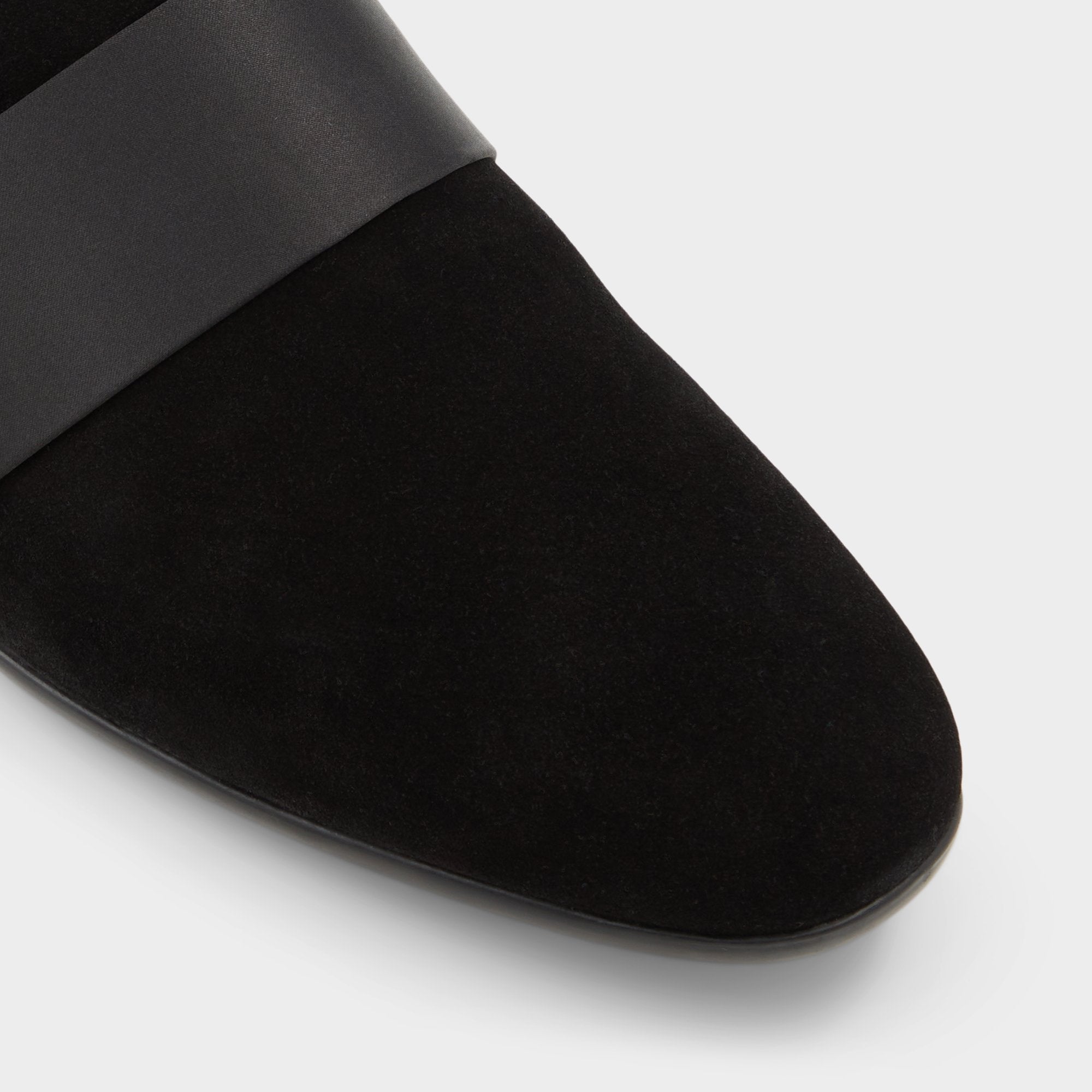 Asaria Open Black Leather Suede Men's Loafers & Slip-Ons - Loafer