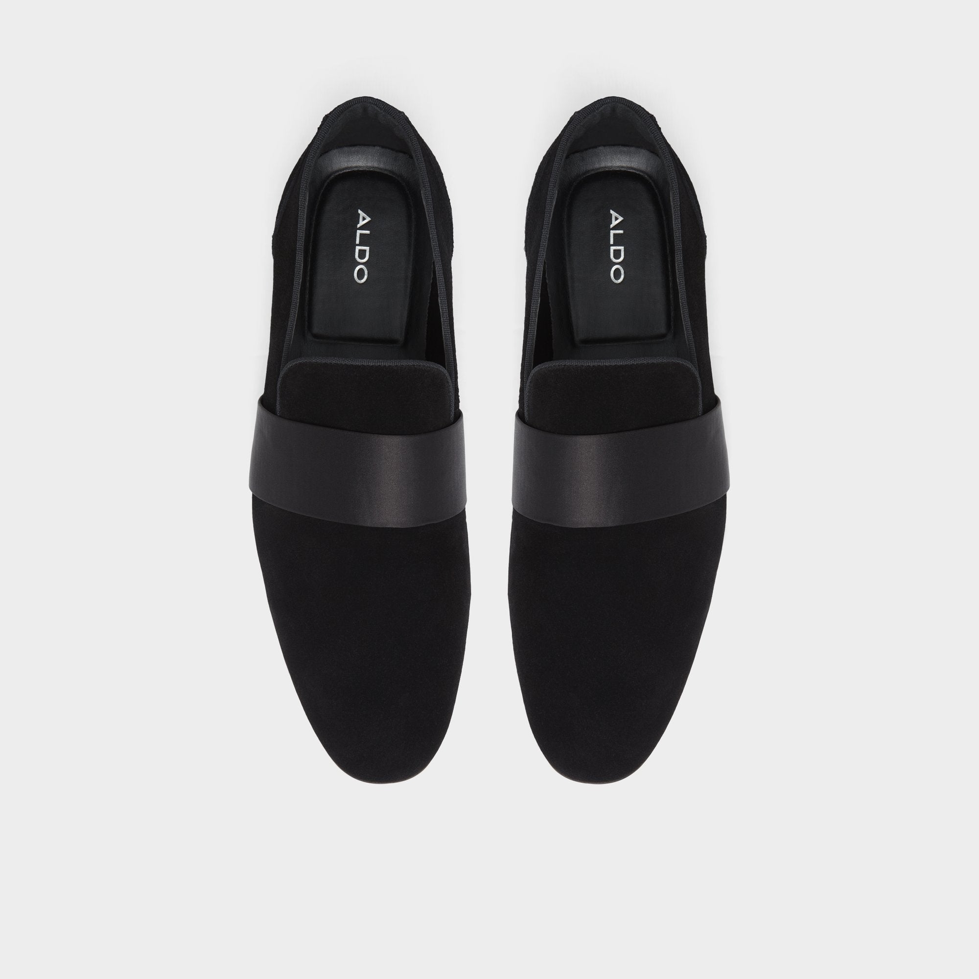 Asaria Open Black Leather Suede Men's Loafers & Slip-Ons - Loafer