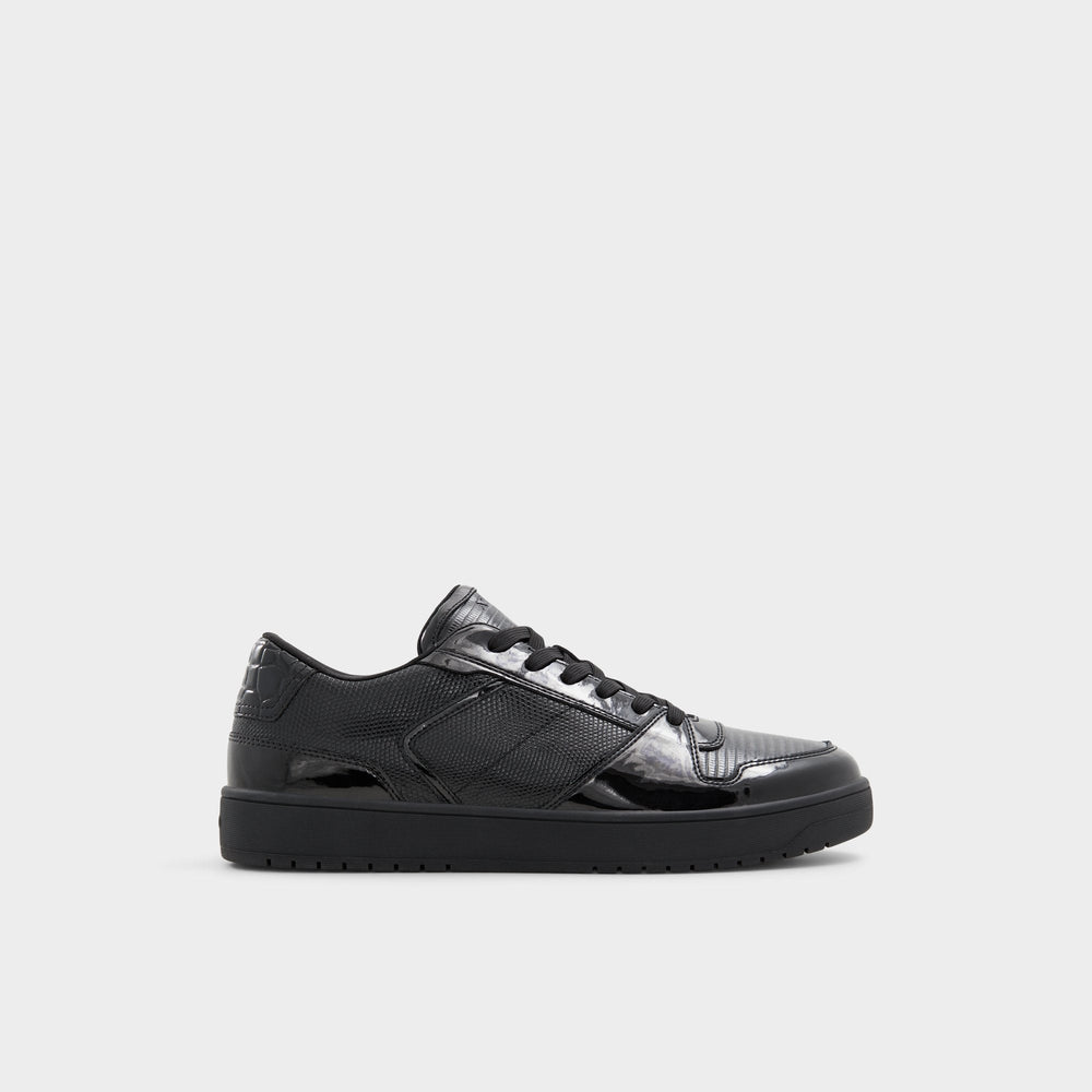 Zethan Black Synthetic Patent Men's Low top - Low top sneaker, Cup sole