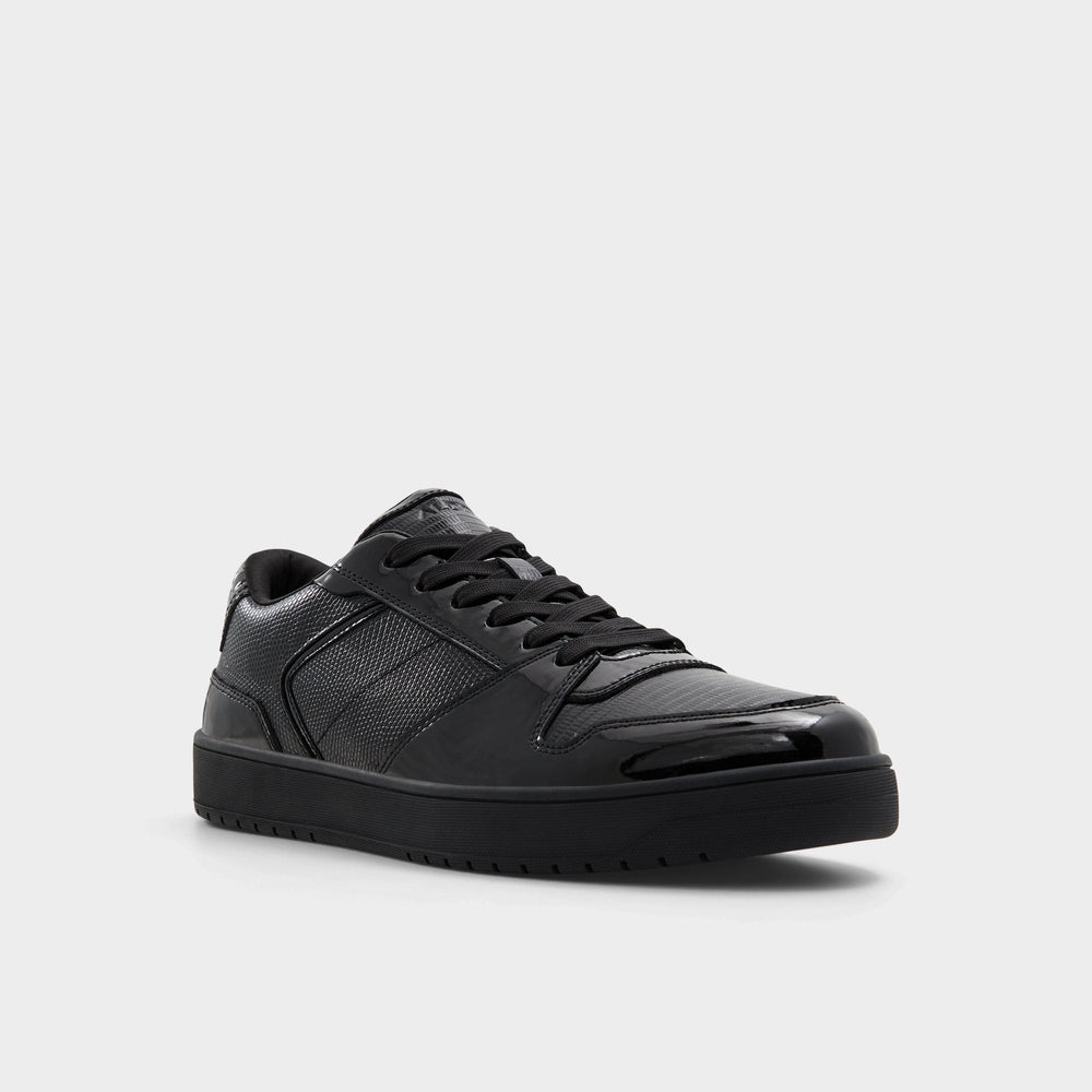 Zethan Black Synthetic Patent Men's Low top - Low top sneaker, Cup sole