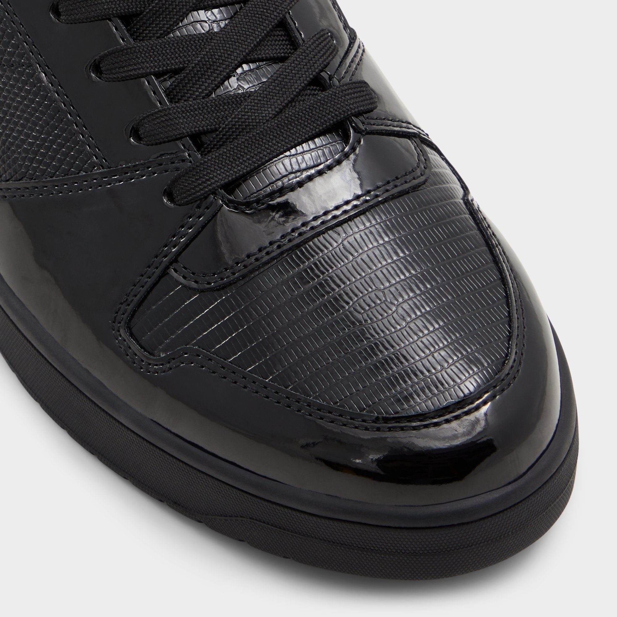 Zethan Black Synthetic Patent Men's Low top - Low top sneaker, Cup sole