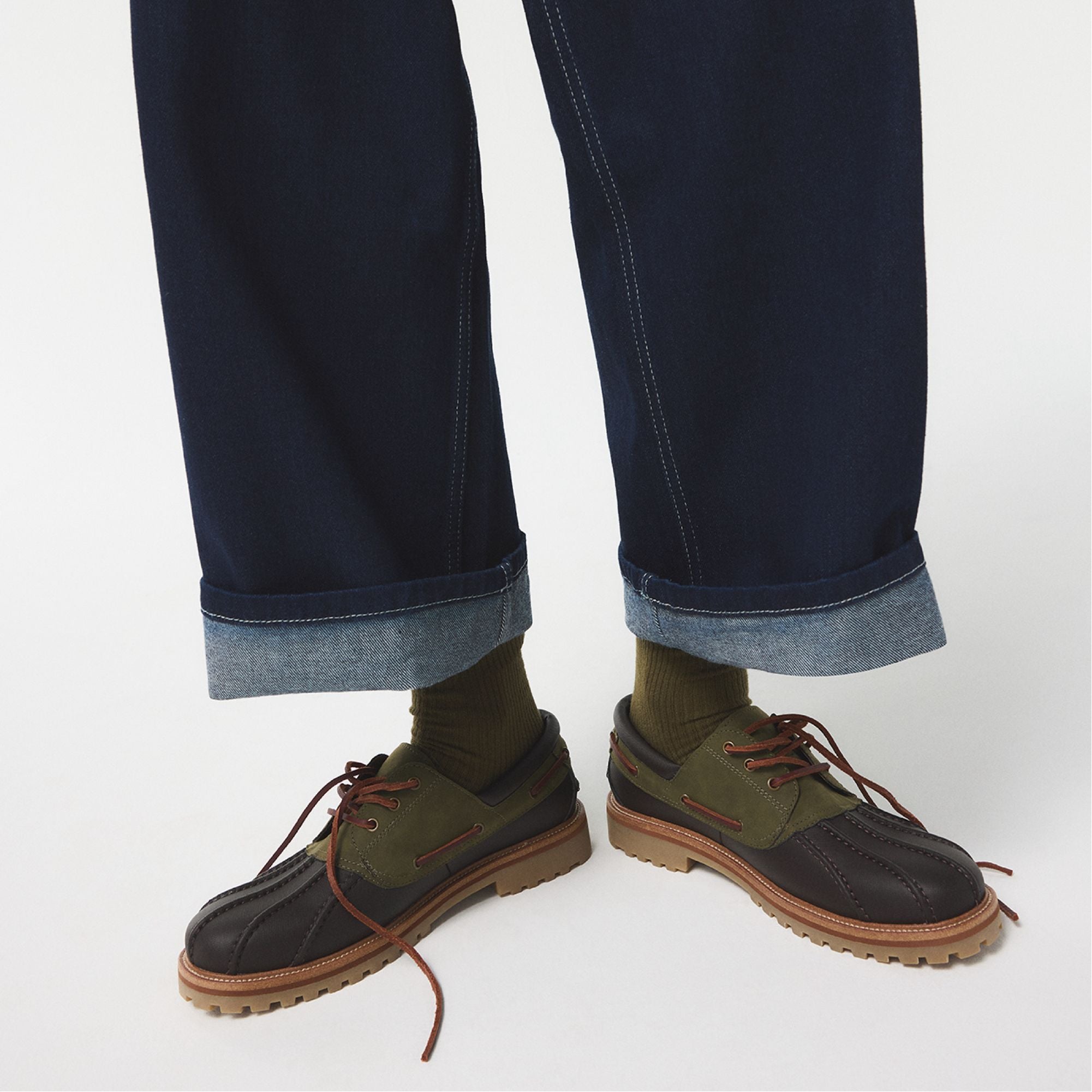 Finn in Brown Primary Multi - Boat shoe, Lug sole