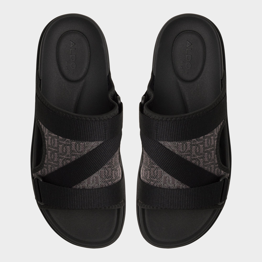 Deniels Open Black Men's Slides - Slide sandal