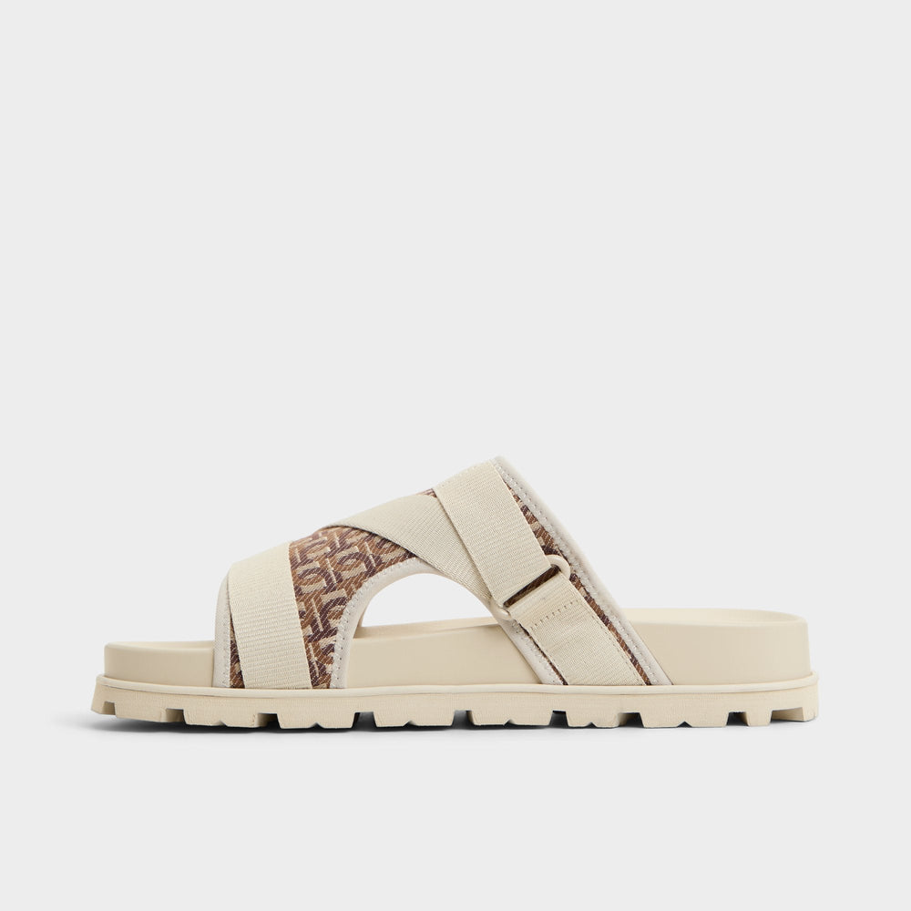 Deniels Medium Beige Men's Slides - Slide sandal