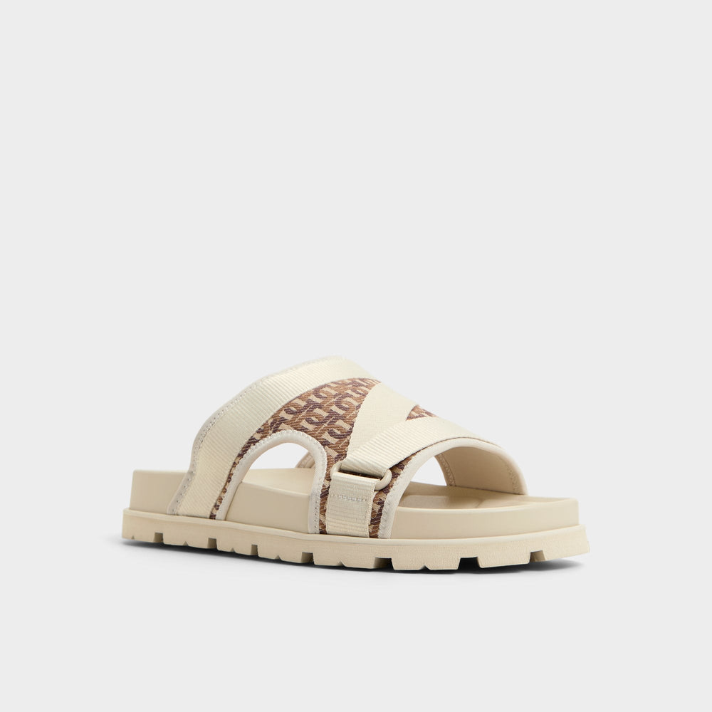 Deniels Medium Beige Men's Slides - Slide sandal