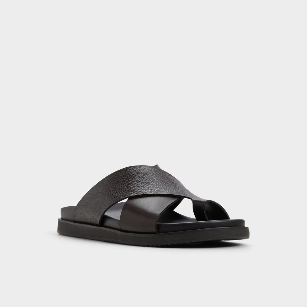 Darley Dark Brown Men's Sandals & Slides - Strappy flat sandal