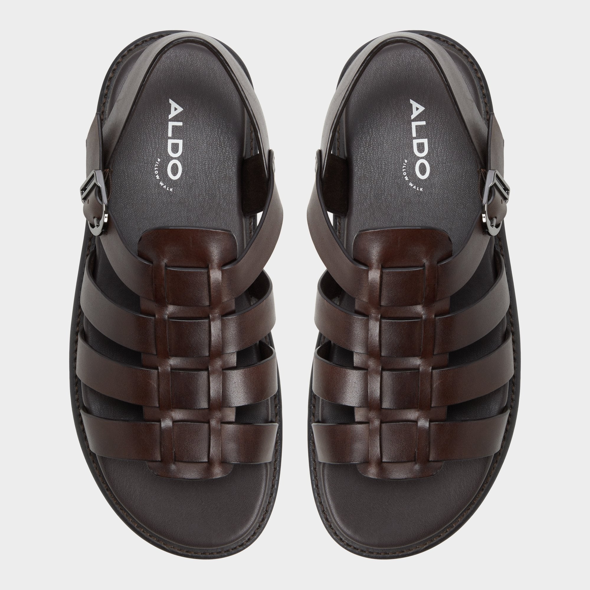 Warley Dark Brown Men's Sandals & Slides - Strappy flat sandal