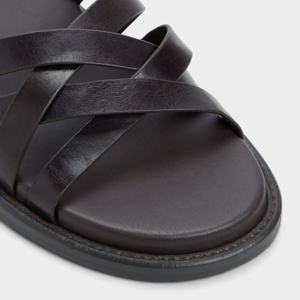Haniff Brown Men's Sandals & Slides - Strappy flat sandal