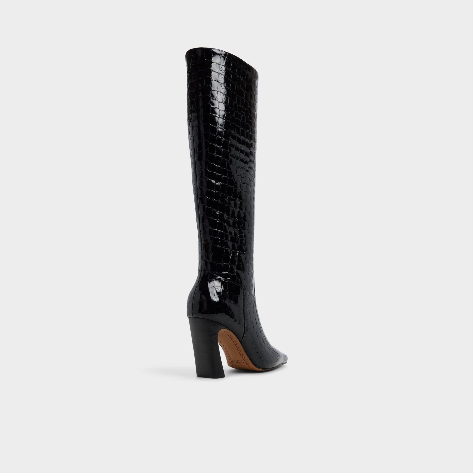 Vivienna in Black - Knee-high boot, Block heel