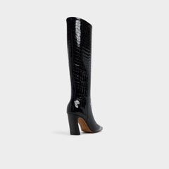 Vivienna in Black - Knee-high boot, Block heel