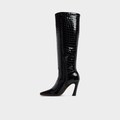 Vivienna in Black - Knee-high boot, Block heel