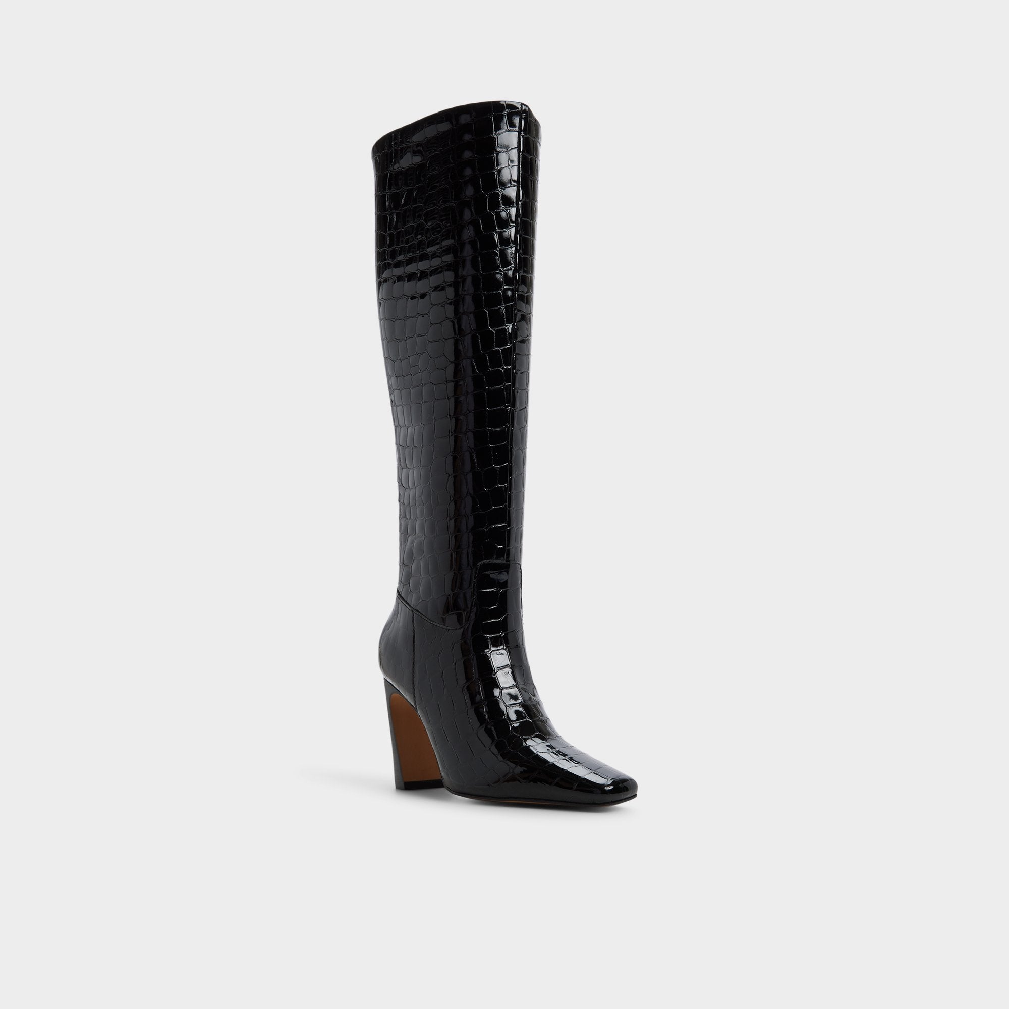 Vivienna in Black - Knee-high boot, Block heel