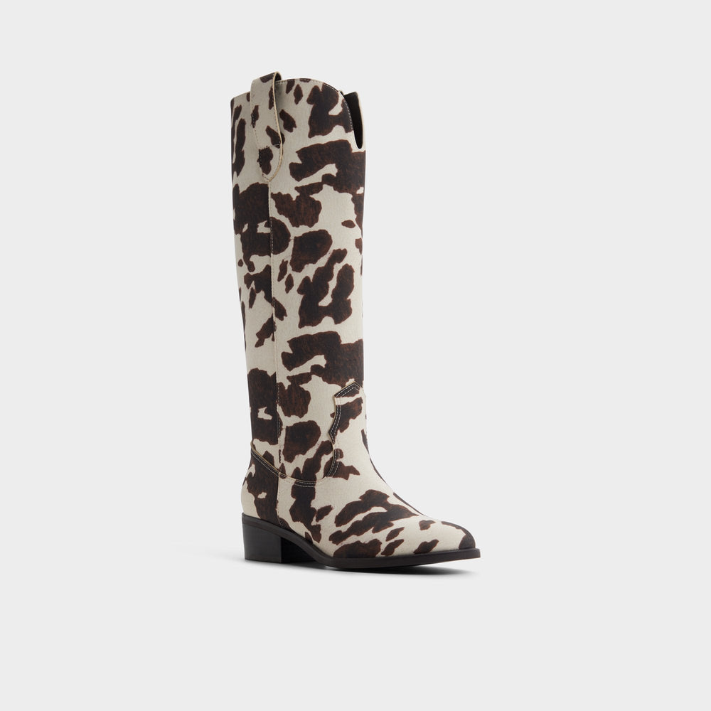 Kaydia in Open Brown 14179225 - Western knee-high boot, Block heel