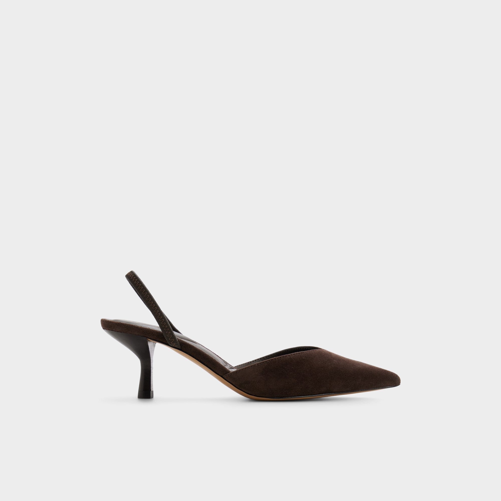 Re in Olivia Dark Brown - Sling back high heel, Stiletto heel