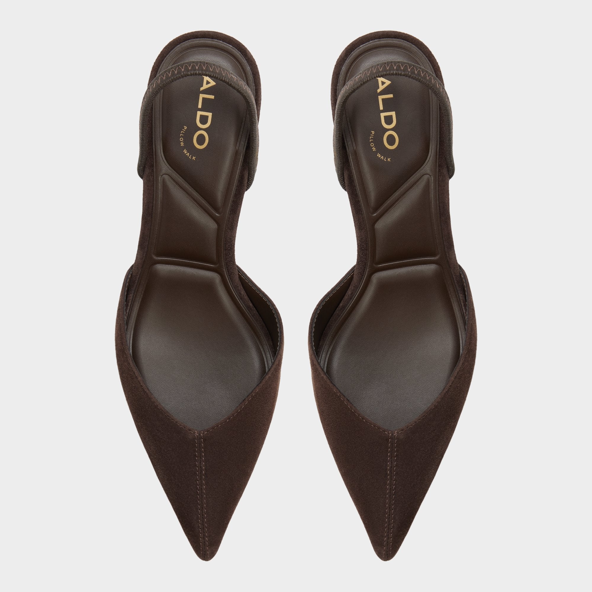 Re in Olivia Dark Brown - Sling back high heel, Stiletto heel