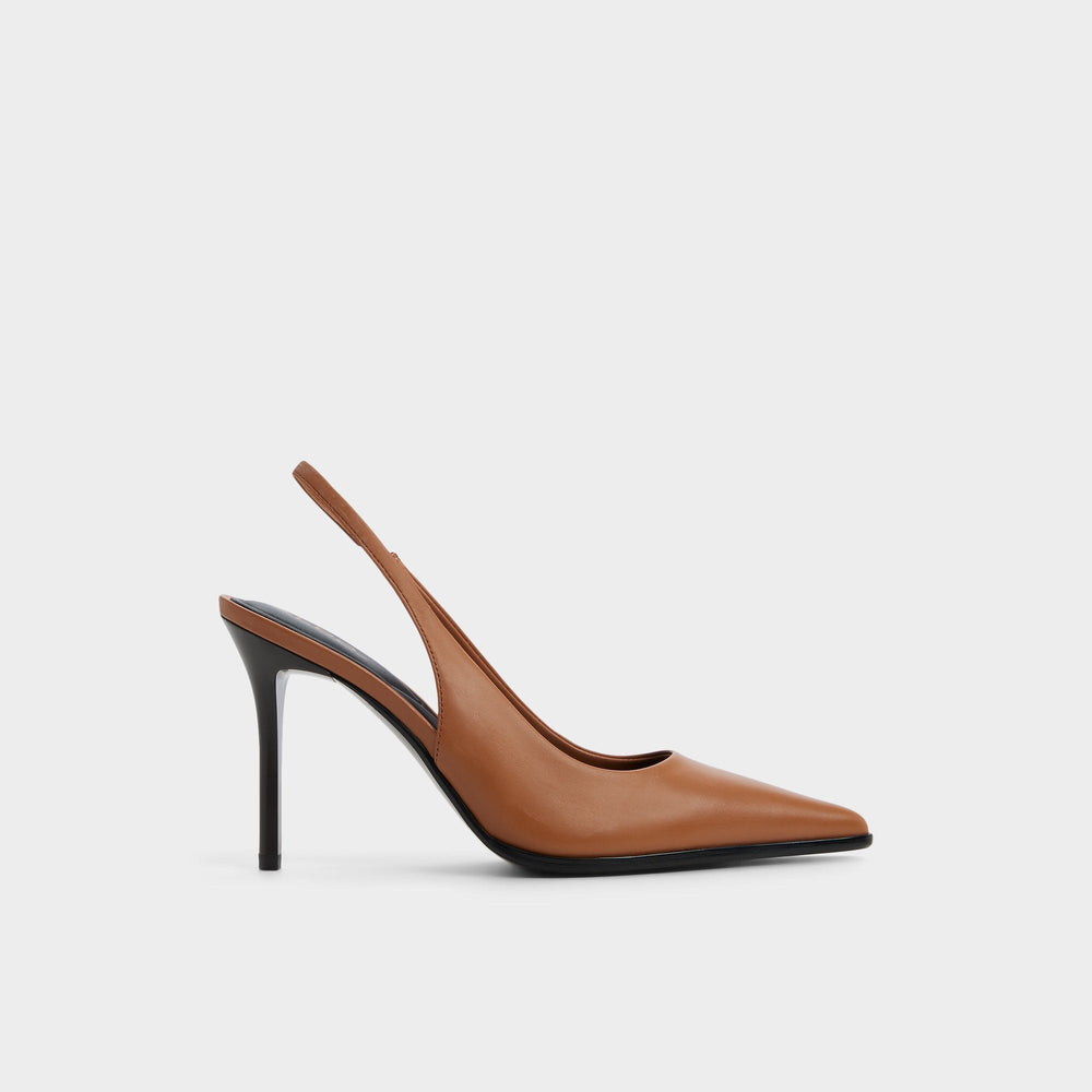 Re in Samantha Light Brown - Sling back high heel, Stiletto heel