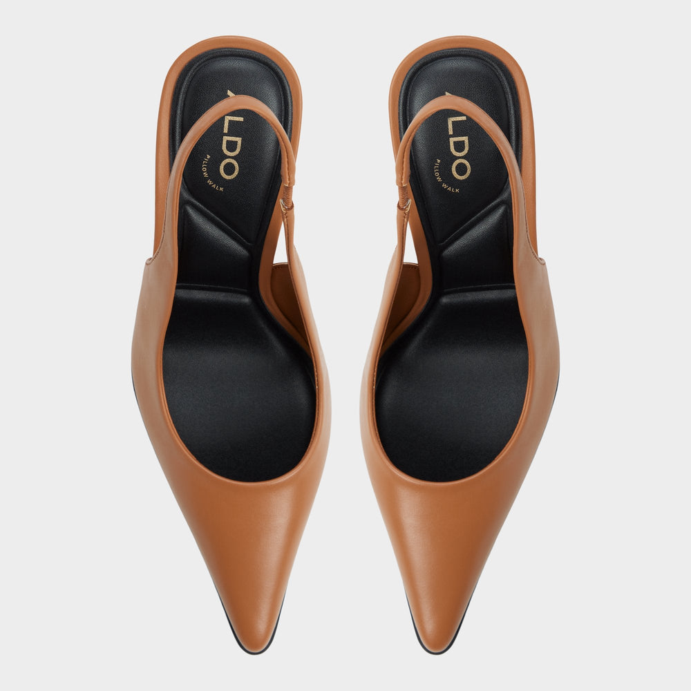 Re in Samantha Light Brown - Sling back high heel, Stiletto heel