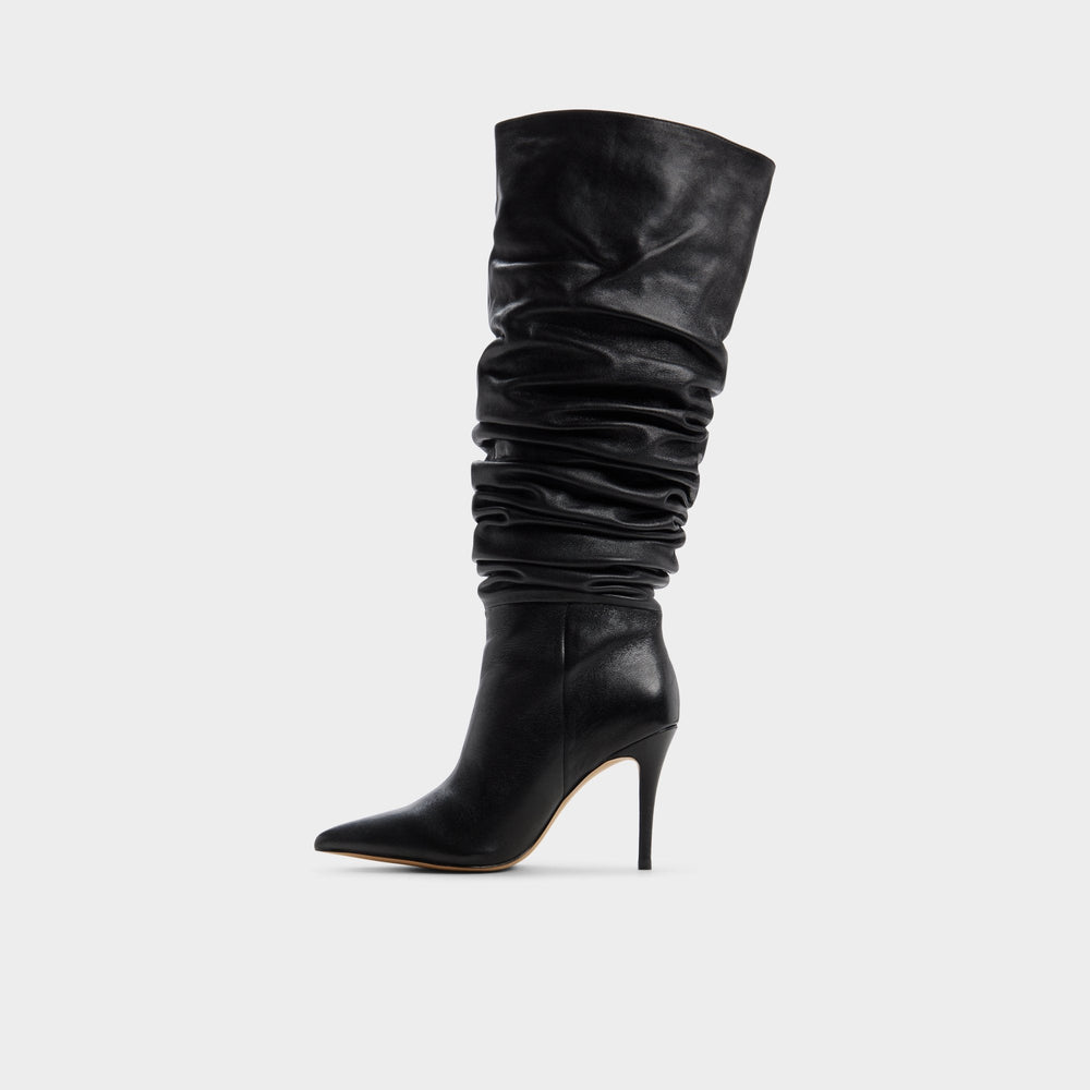 Holiis in Other Black - Knee-high boot, Stiletto heel