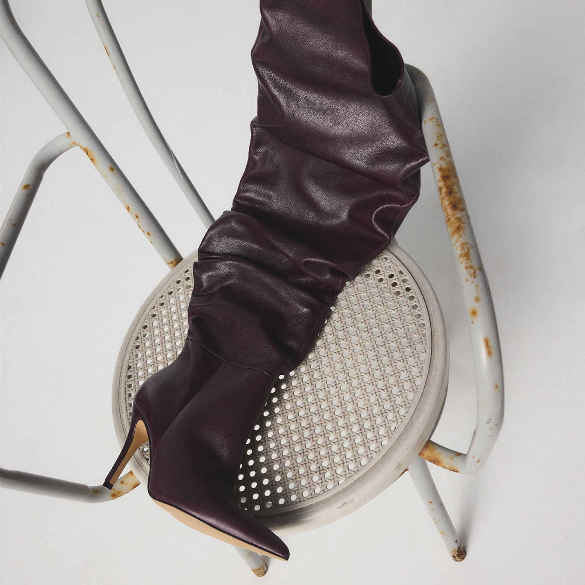 Holiis in Bordo - Knee-high boot, Stiletto heel