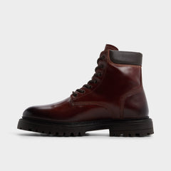 Draco in Medium Brown - Combat boot, Lug sole