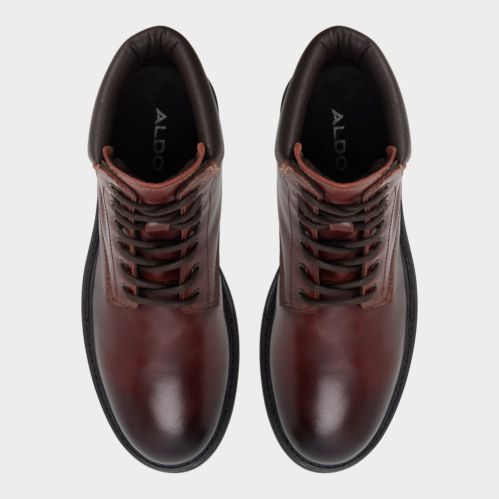 Draco in Medium Brown - Combat boot, Lug sole