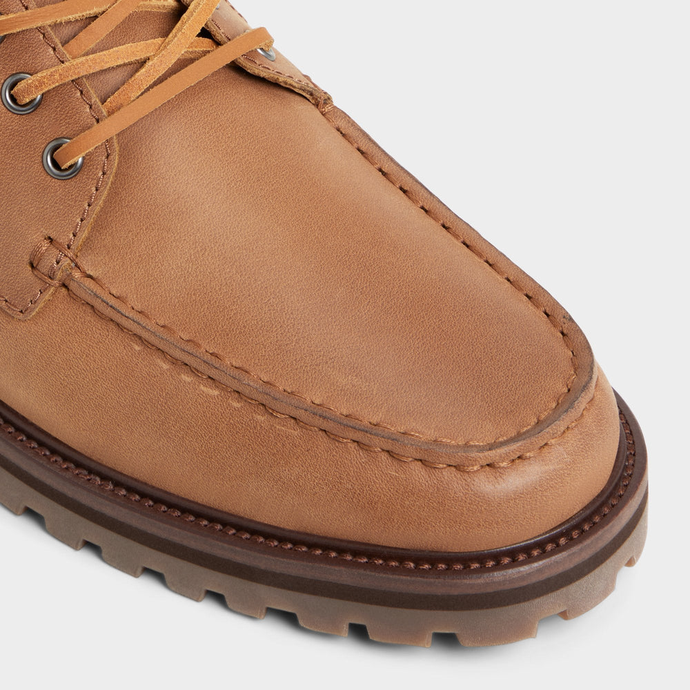 Farrell in Cognac - Combat boot, Lug sole