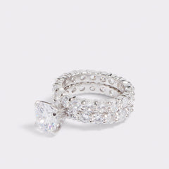 Plagens Silver/Clear Multi Women's Rings - Ring