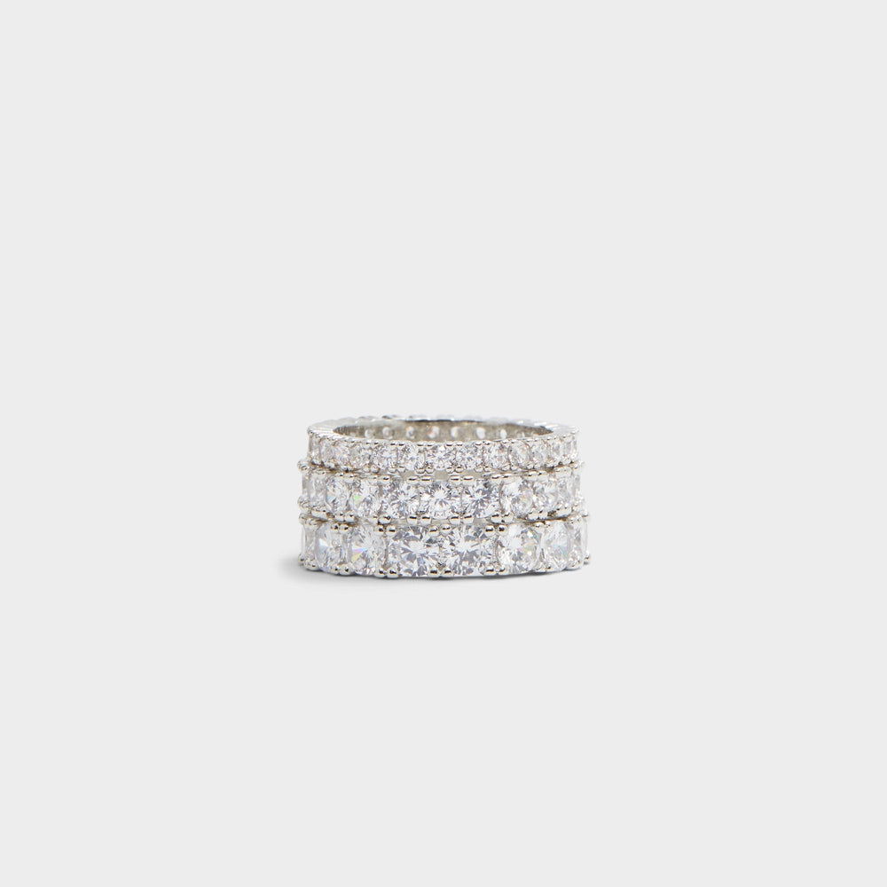 Uniawen Silver/Clear Multi Women's Rings - Stackable rings