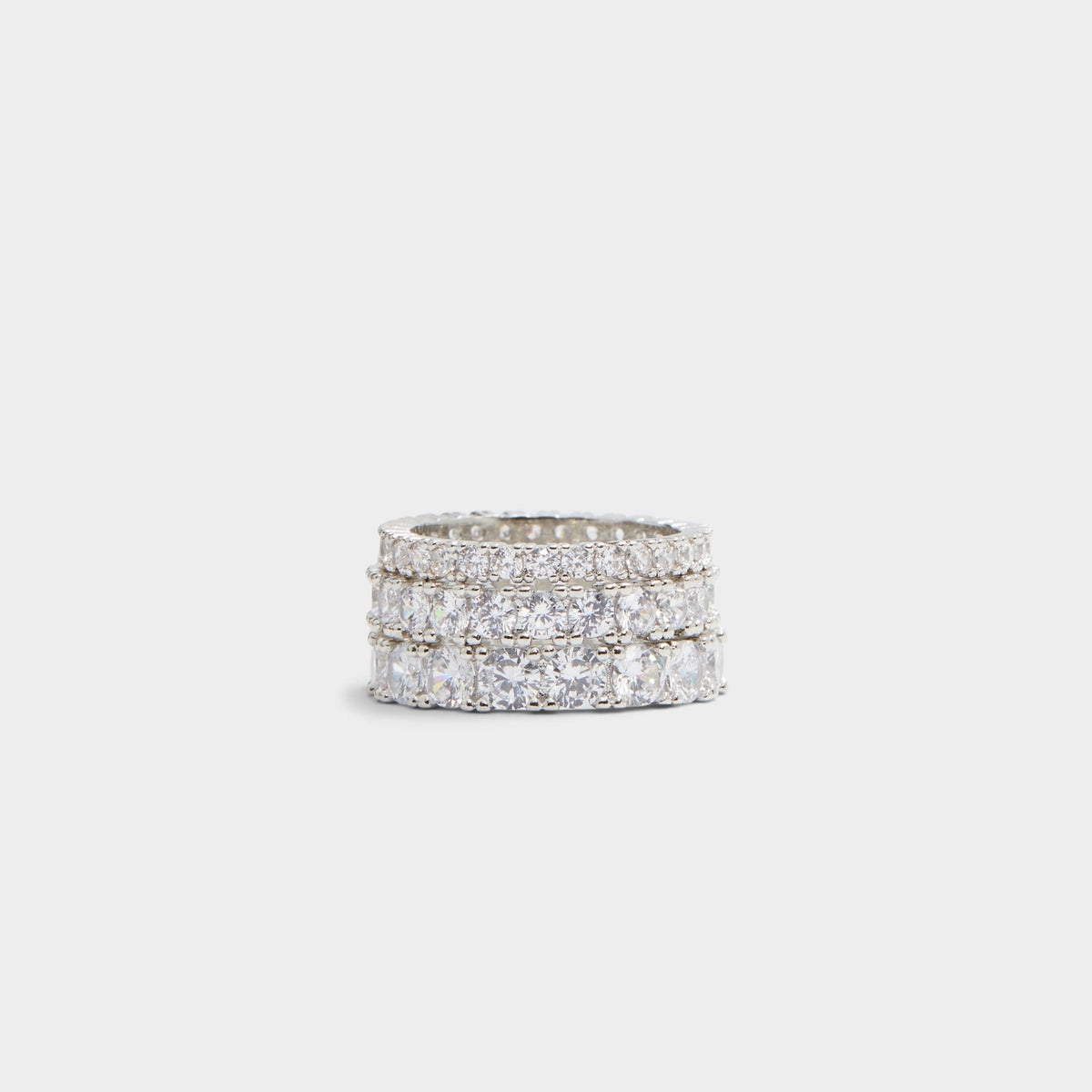Uniawen Silver/Clear Multi Women's Rings - Stackable rings