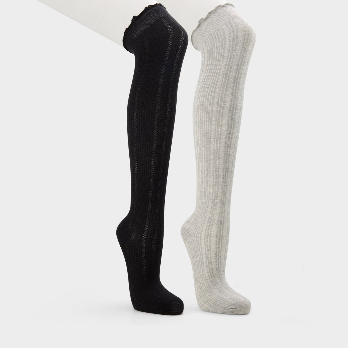 Frillie in Black White - Knee high socks