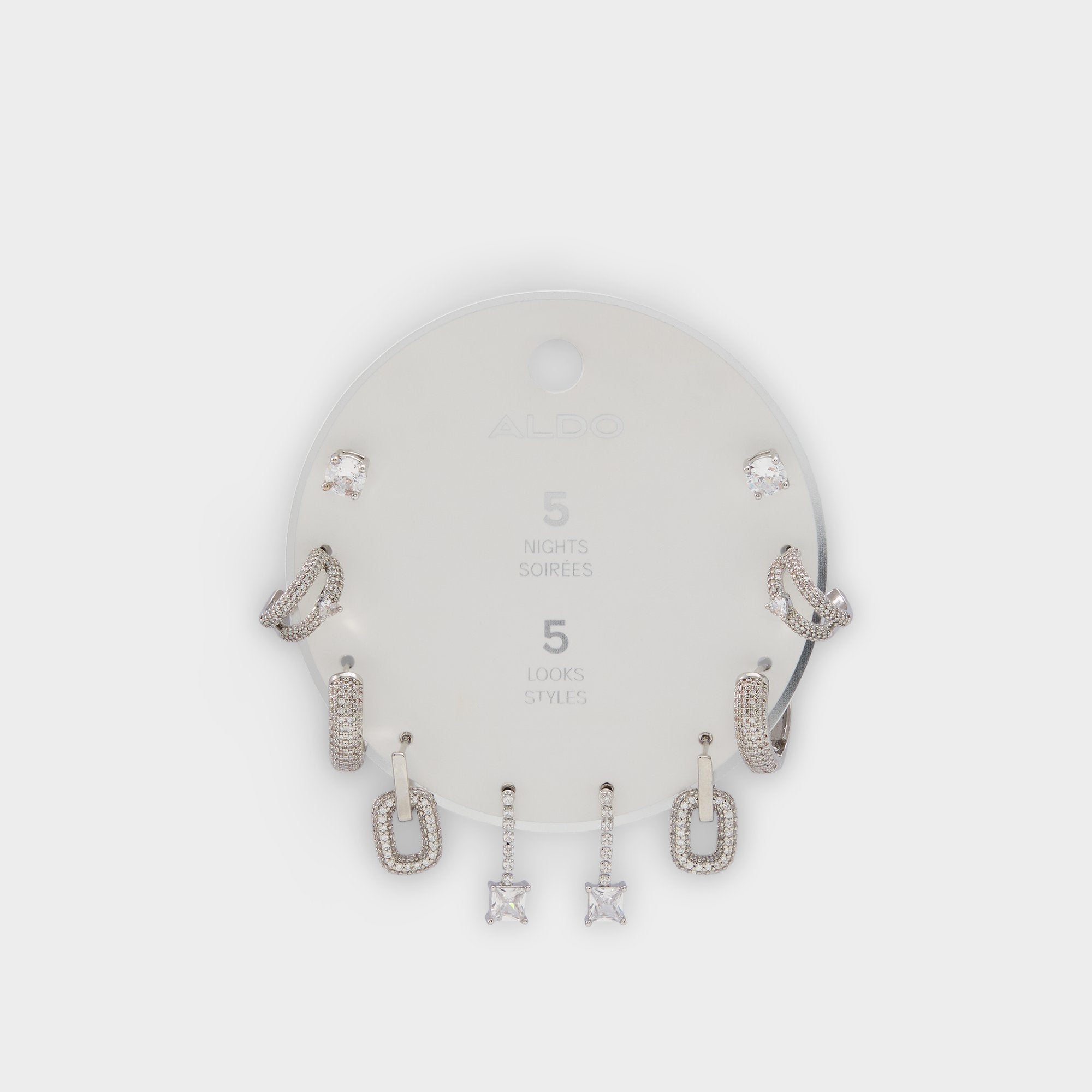 Fivelookss Silver/Clear Multi Women's Earrings - Earring set